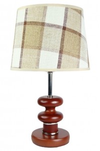 Деревянная настольная лампа с абажуром SVLIGHT 629 коричневый